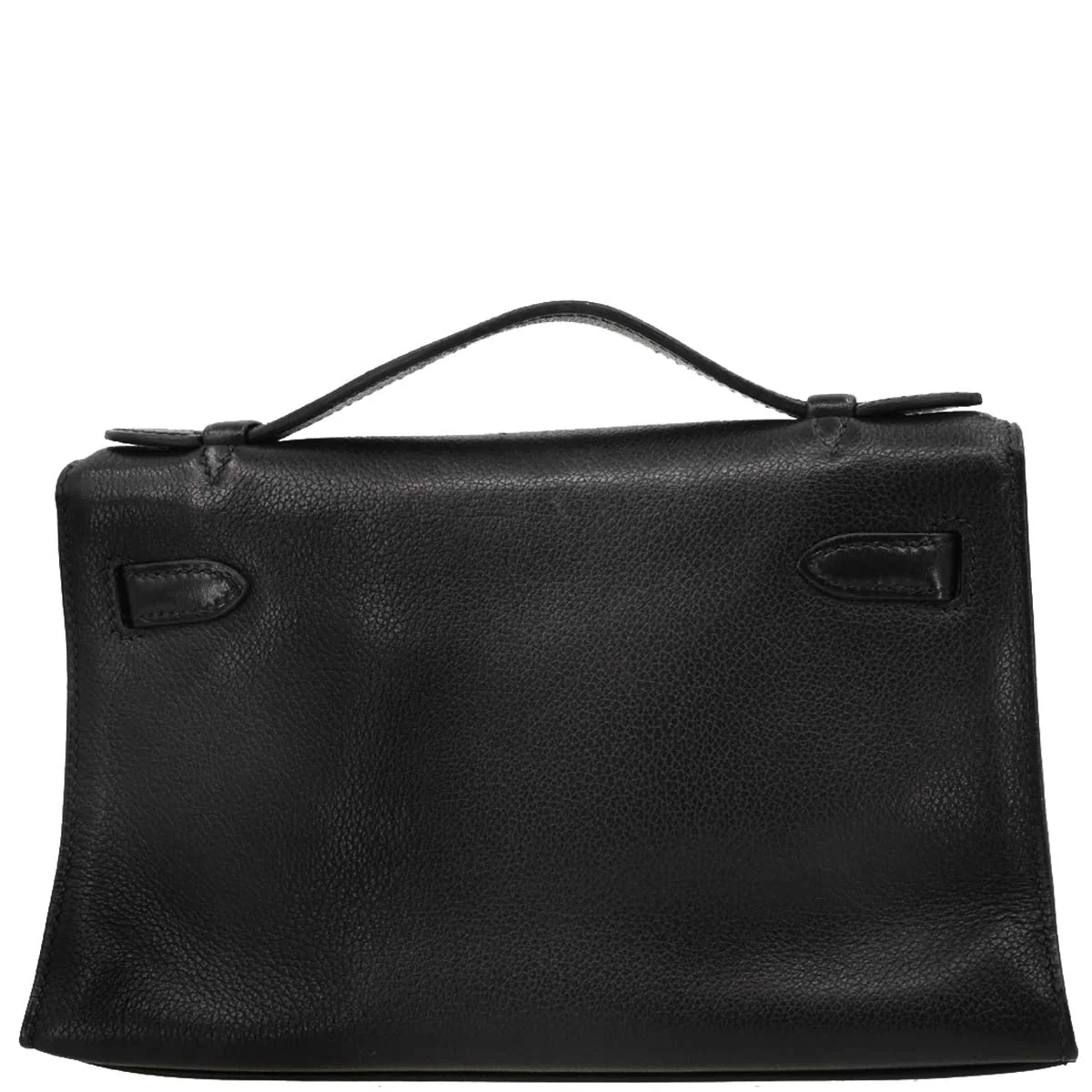 Hermes 2004 Black Evergrain Kelly Pochette Handbag - Image 2