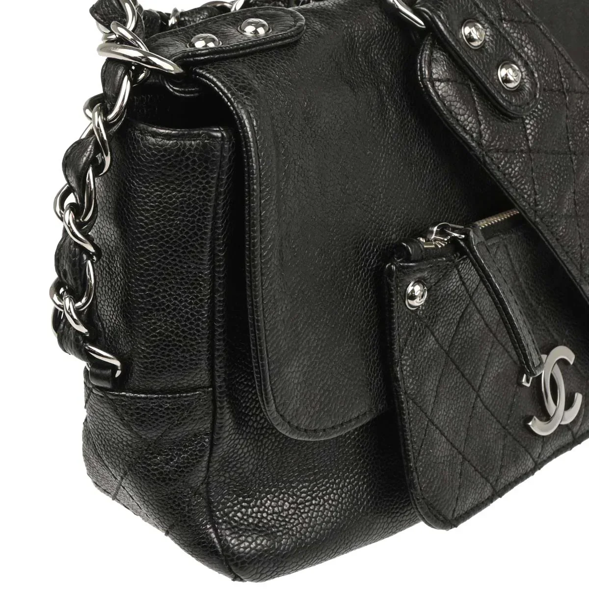 Chanel 2006-2008 Black Caviar Handbag - Image 3
