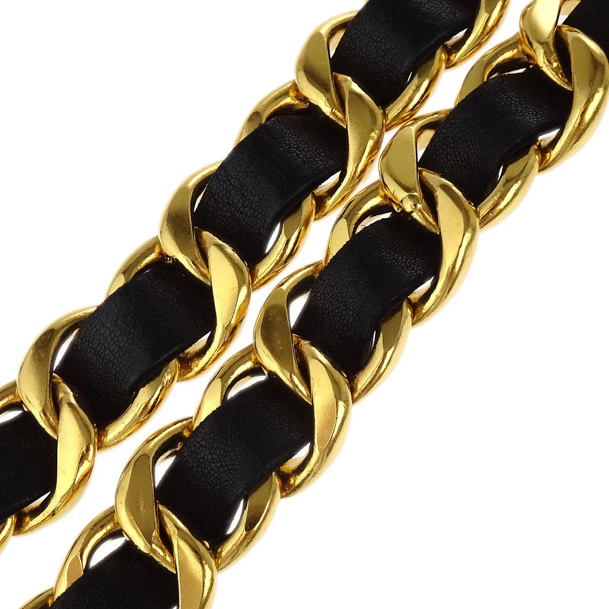 Chanel Chain Belt Medallion Gold Black Small Good - Image 3