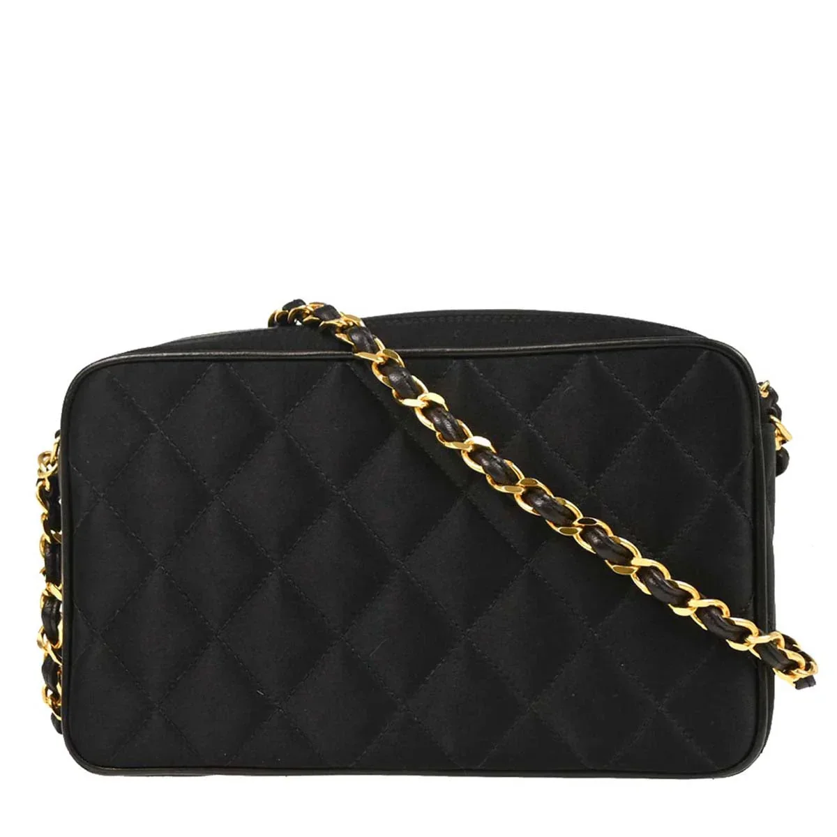 Chanel 1991-1994 Black Satin Camera Bag - Image 2