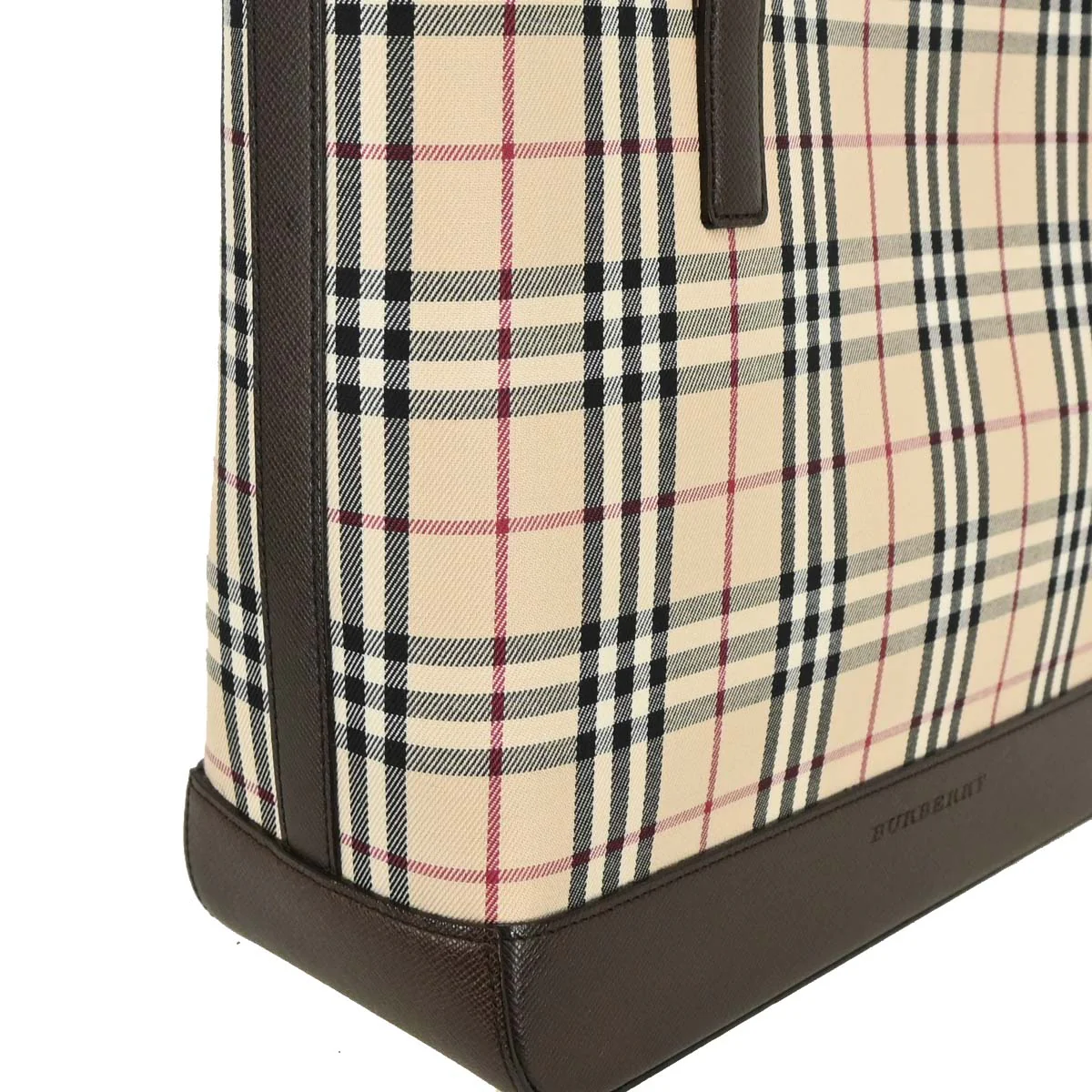 Burberry Beige Canvas Burberry Check Tote Handbag - Image 3