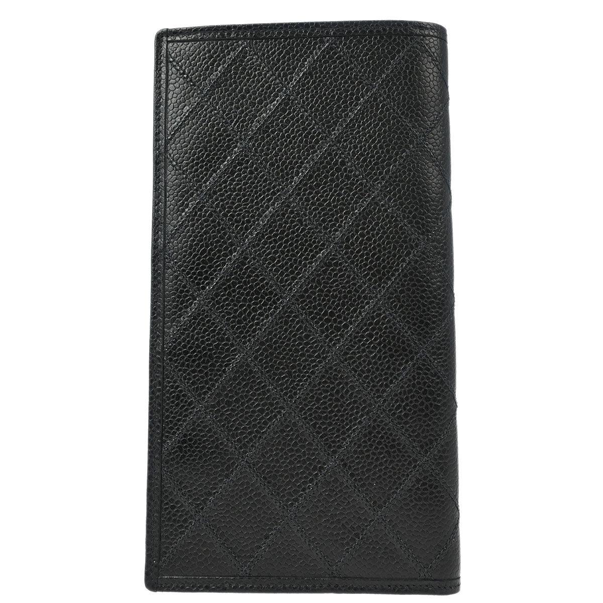 Chanel 1996-1997 Black Caviar Bicolore Long Wallet - Image 2