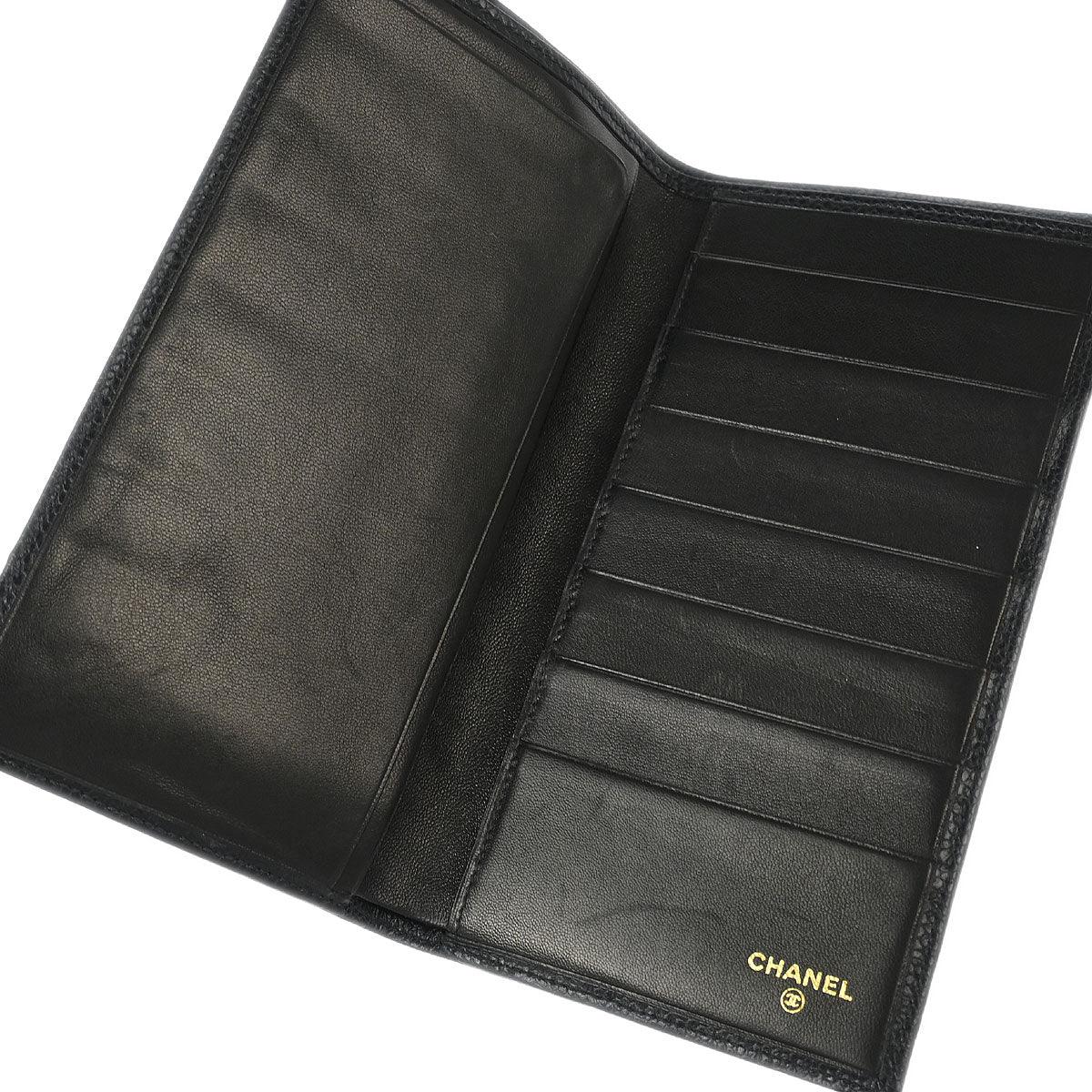 Chanel 1996-1997 Black Caviar Bicolore Long Wallet - Image 4