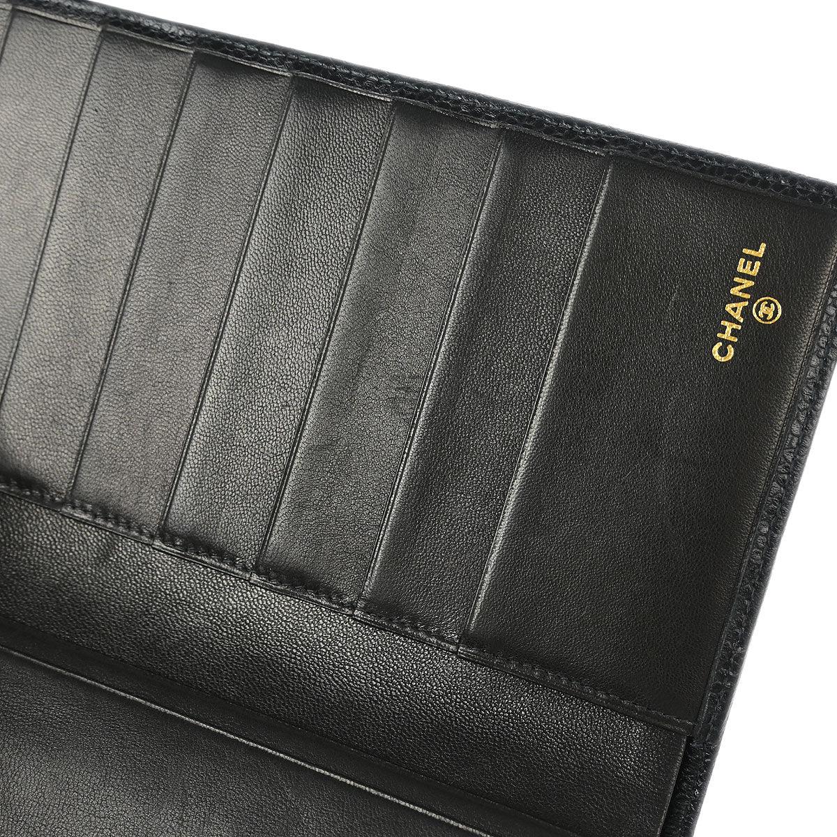 Chanel 1996-1997 Black Caviar Bicolore Long Wallet - Image 5