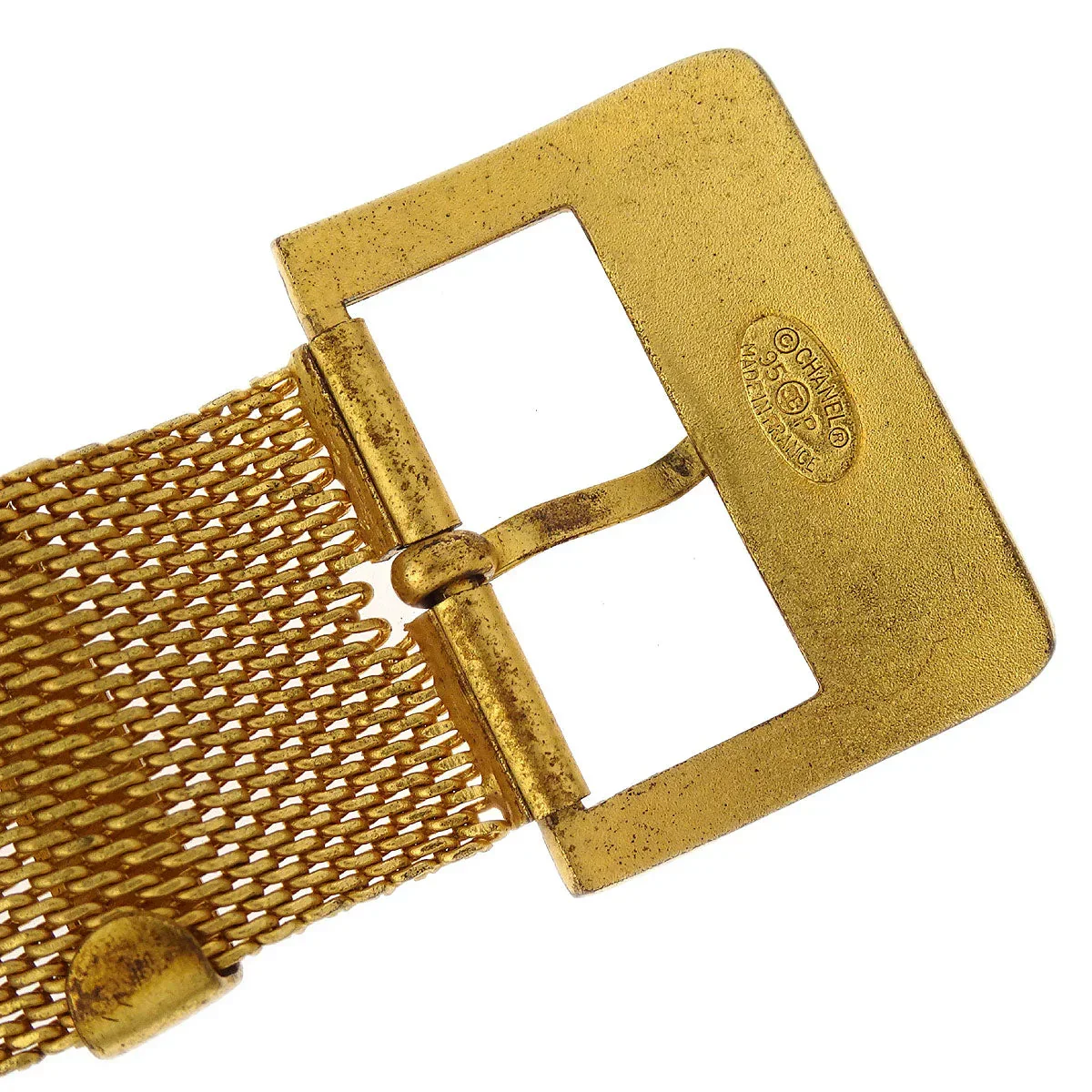 Chanel Bracelet Bangle Mesh Gold 95P - Image 7