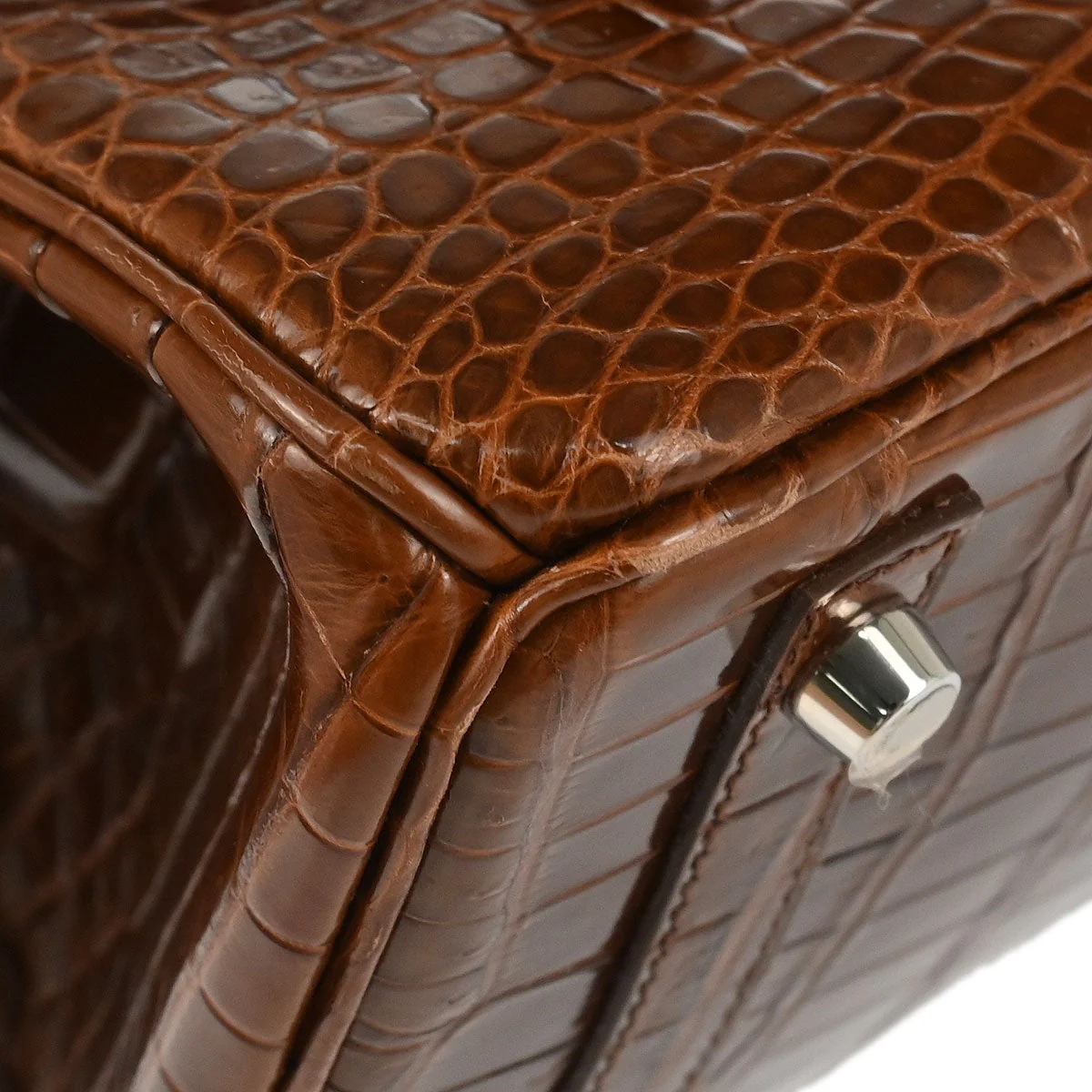 Hermes * 2009 Miel Porosus Birkin 30 Handbag - Image 4