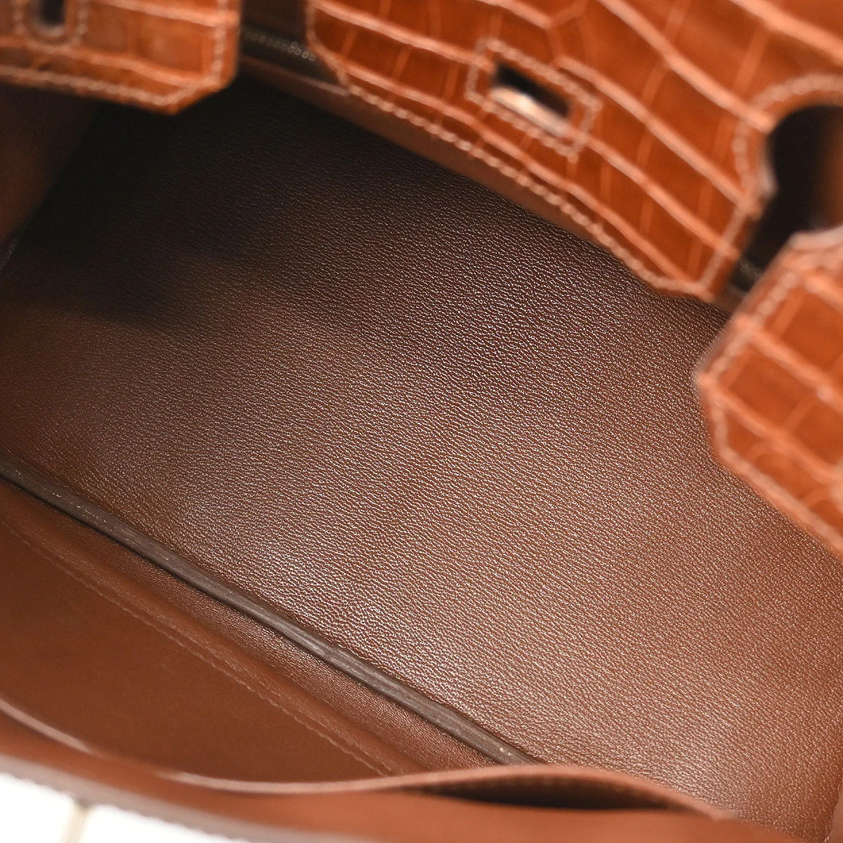 Hermes * 2009 Miel Porosus Birkin 30 Handbag - Image 8