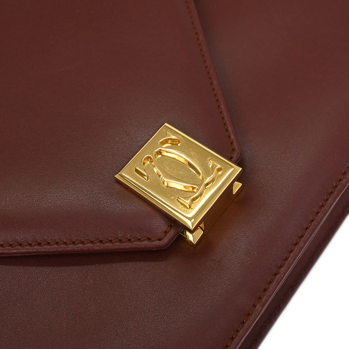 Cartier Bordeaux Leather Must de Cartier Shoulder Bag - Image 3