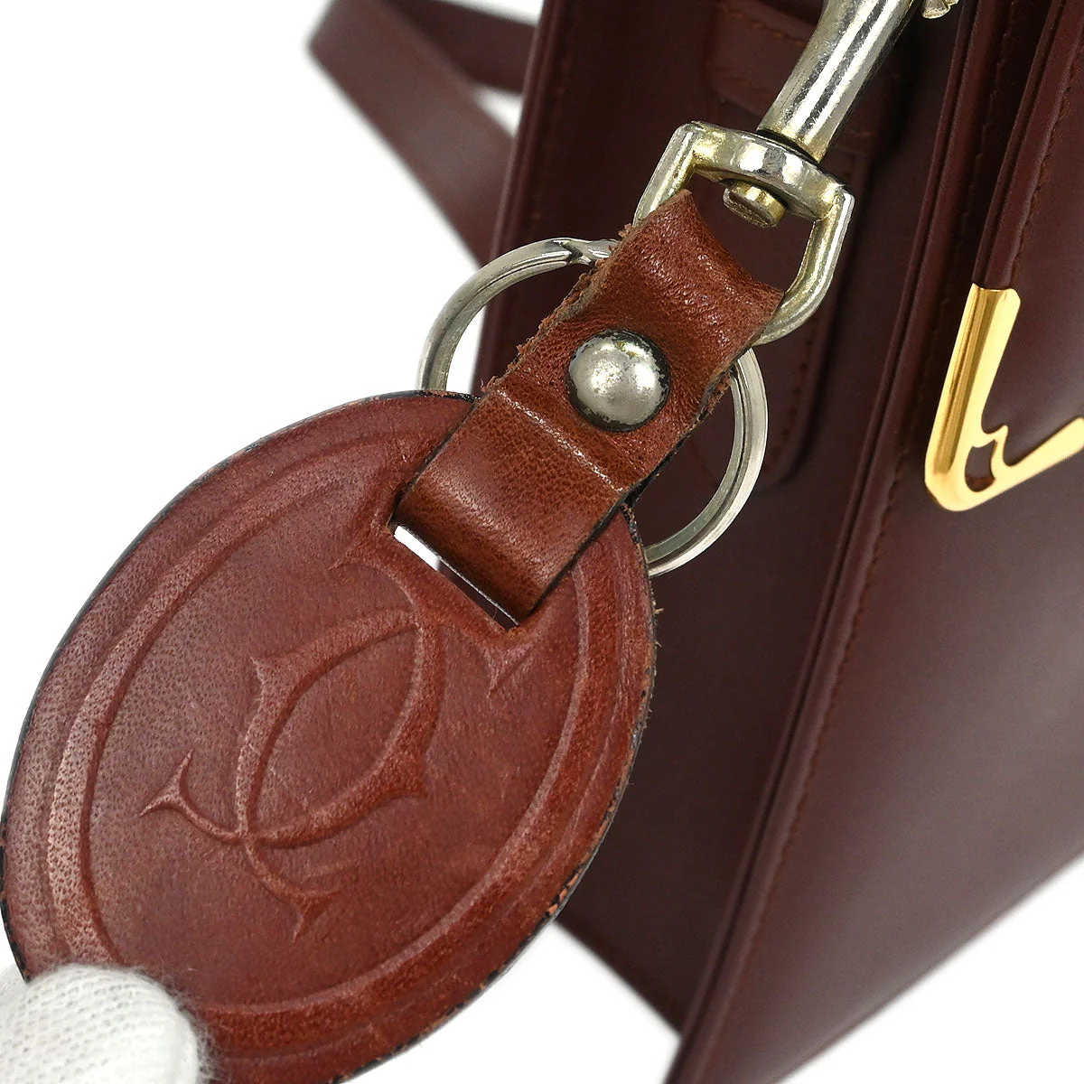 Cartier Bordeaux Leather Must de Cartier Shoulder Bag - Image 4