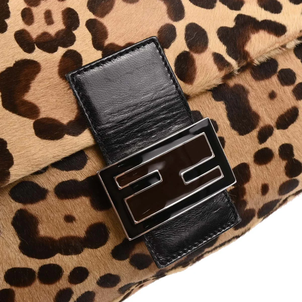 Fendi * Beige Pony Hair Mamma Baguette Handbag - Image 5