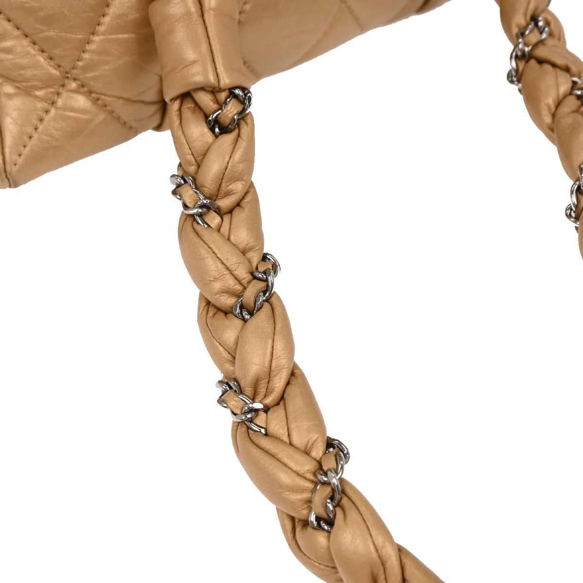Chanel 2005-2006 Gold Calfskin Ladyblade Handbag - Image 4