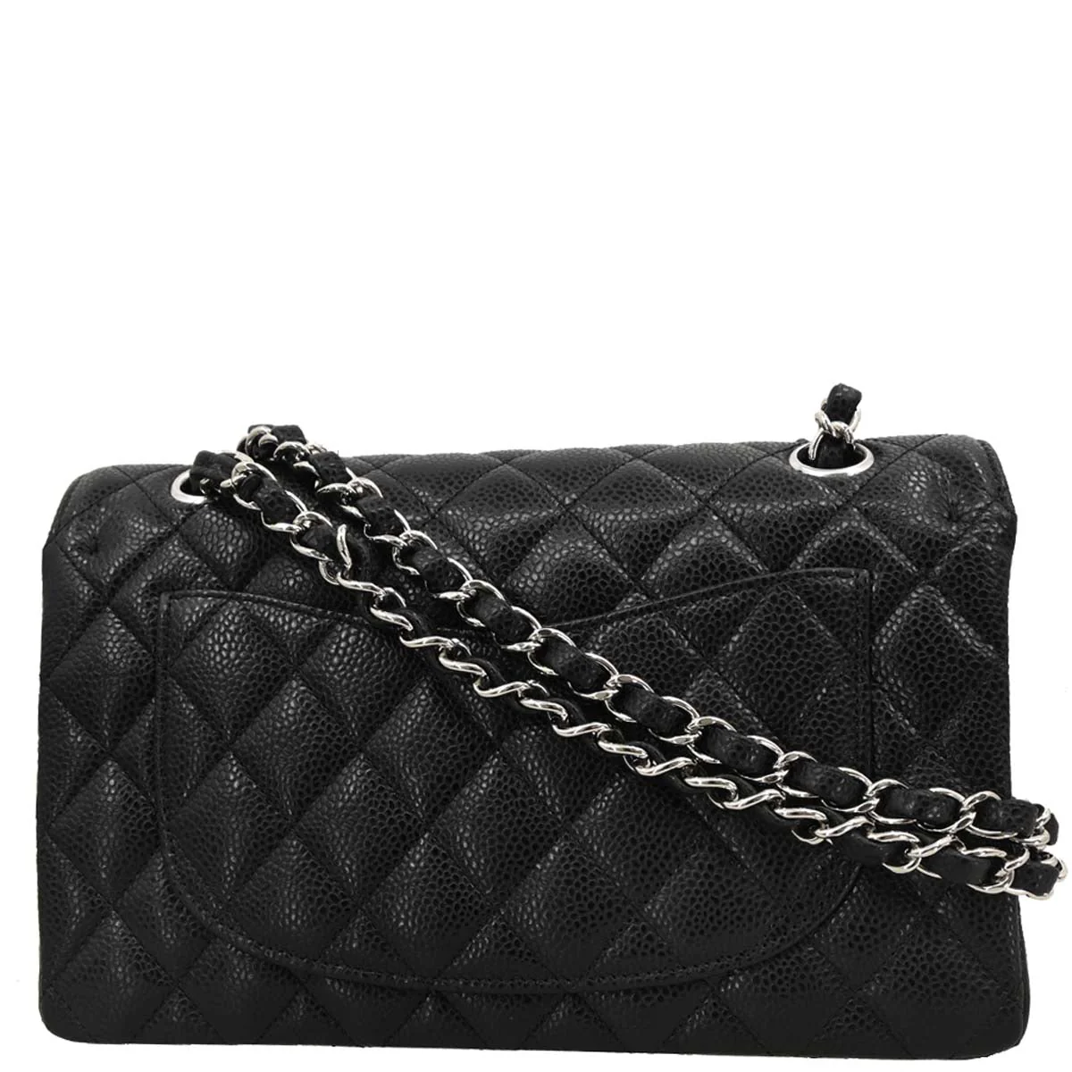 Chanel 2019 Black Caviar Small Classic Double Flap Shoulder Bag - Image 2