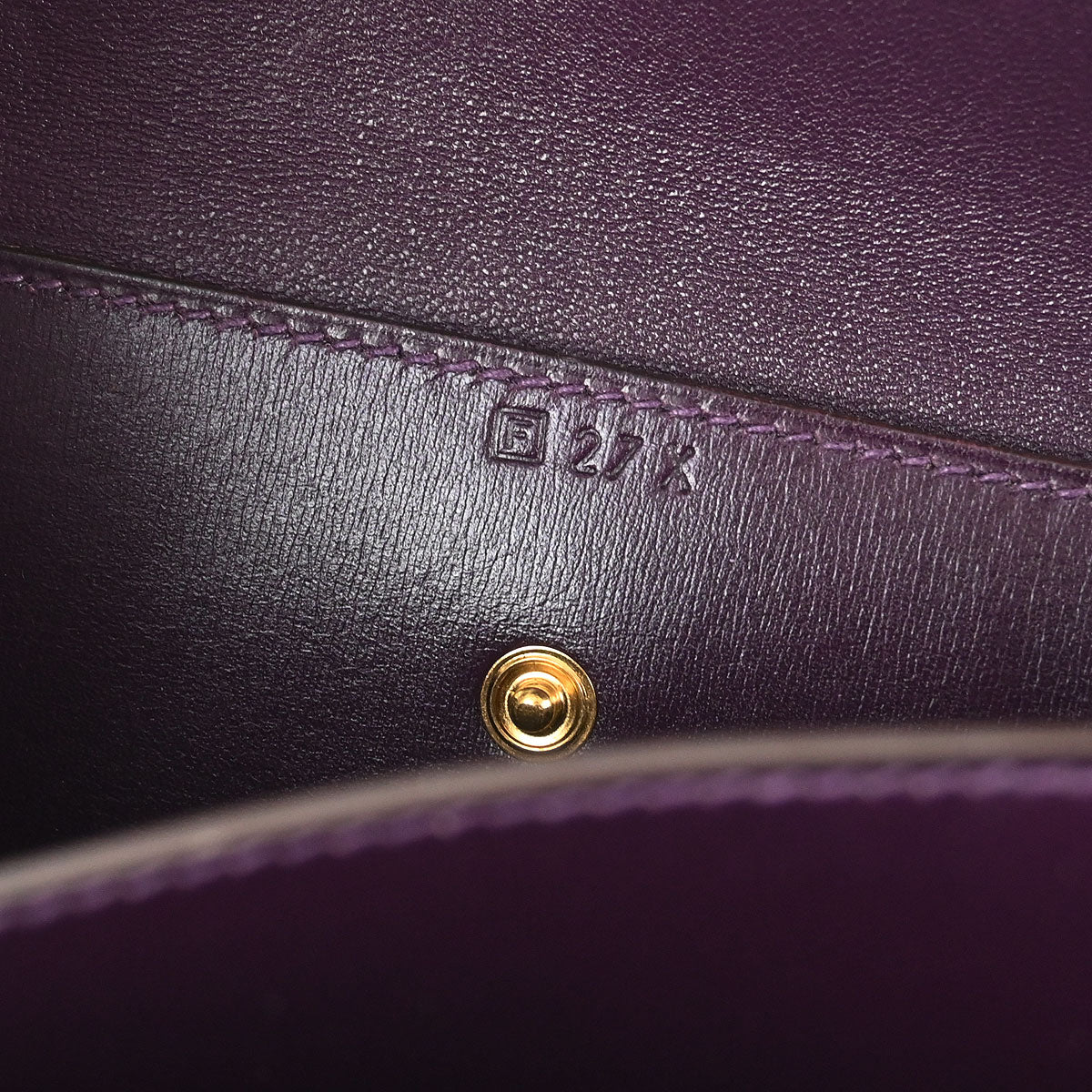 Hermes Raisin Box Calf Piano Handbag - Image 9