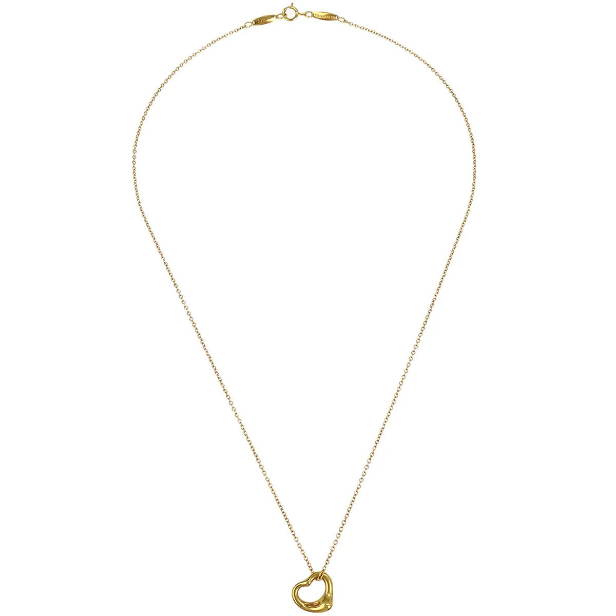 Tiffany & Co. Open Heart Pendant Necklace 750 Gold - Image 2