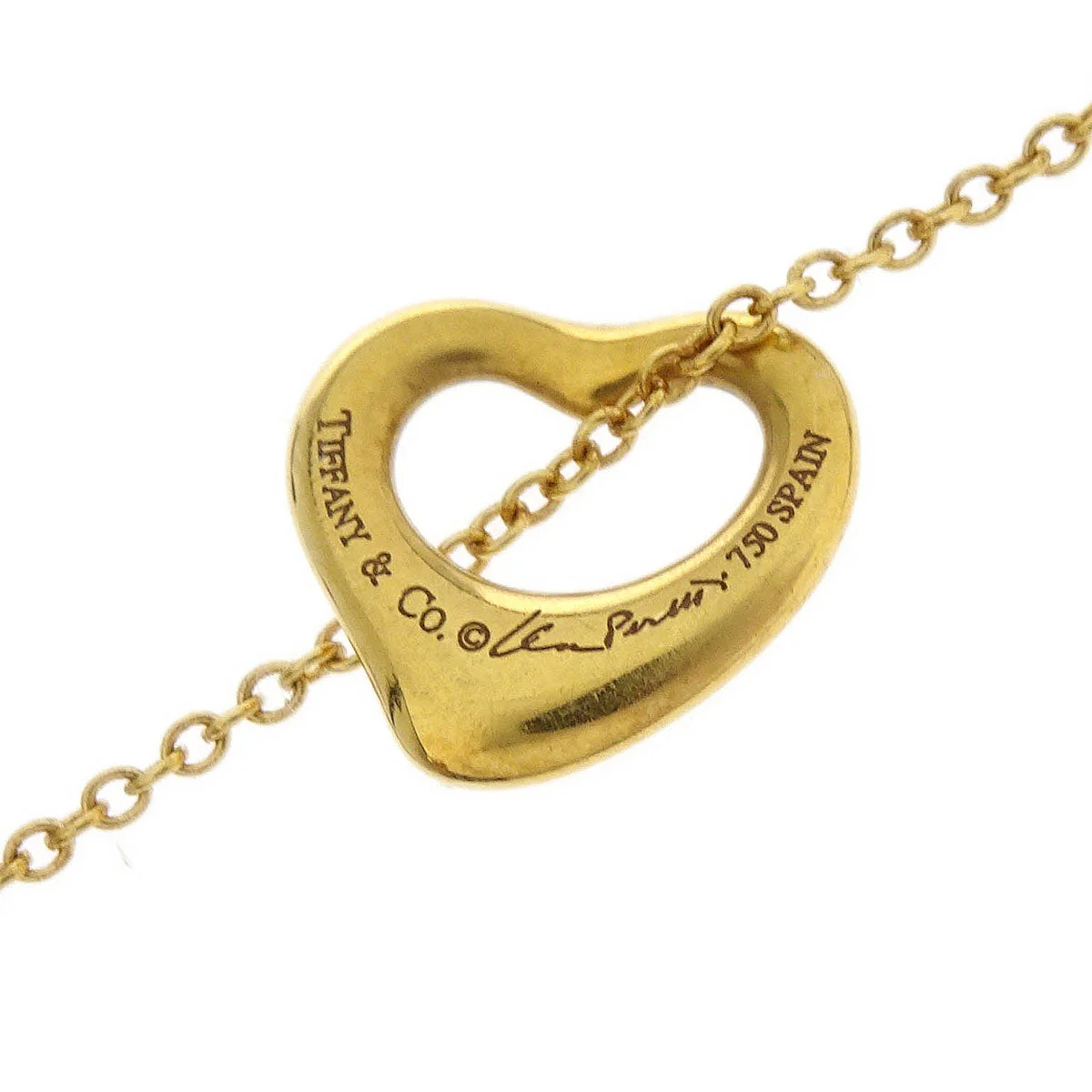 Tiffany & Co. Open Heart Pendant Necklace 750 Gold - Image 3