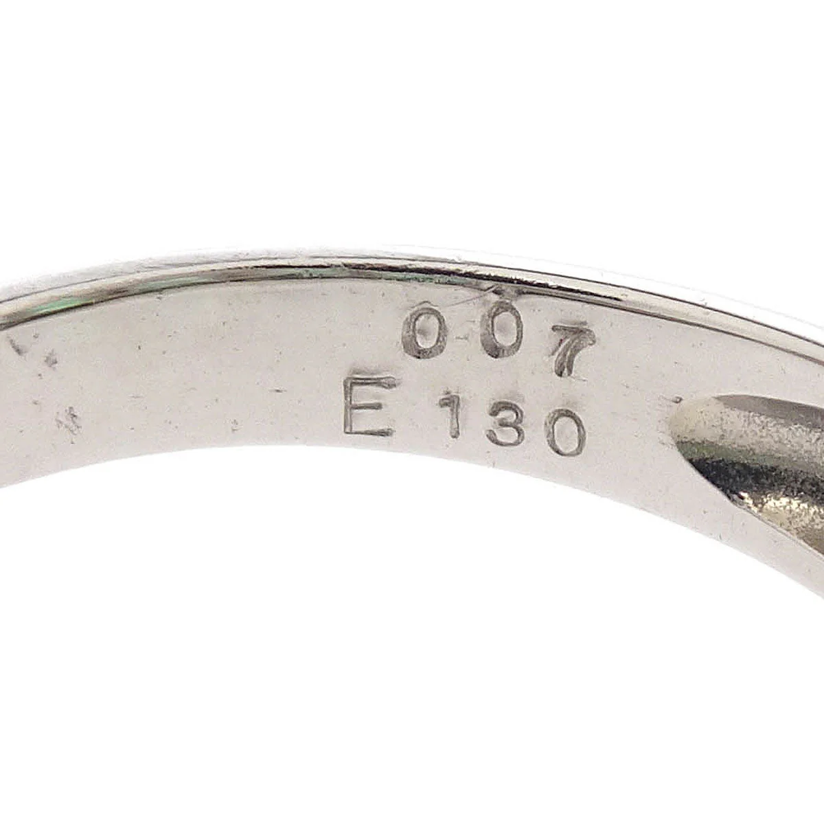 Ring Pt900 Emerald Diamond Silver #52 - Image 3