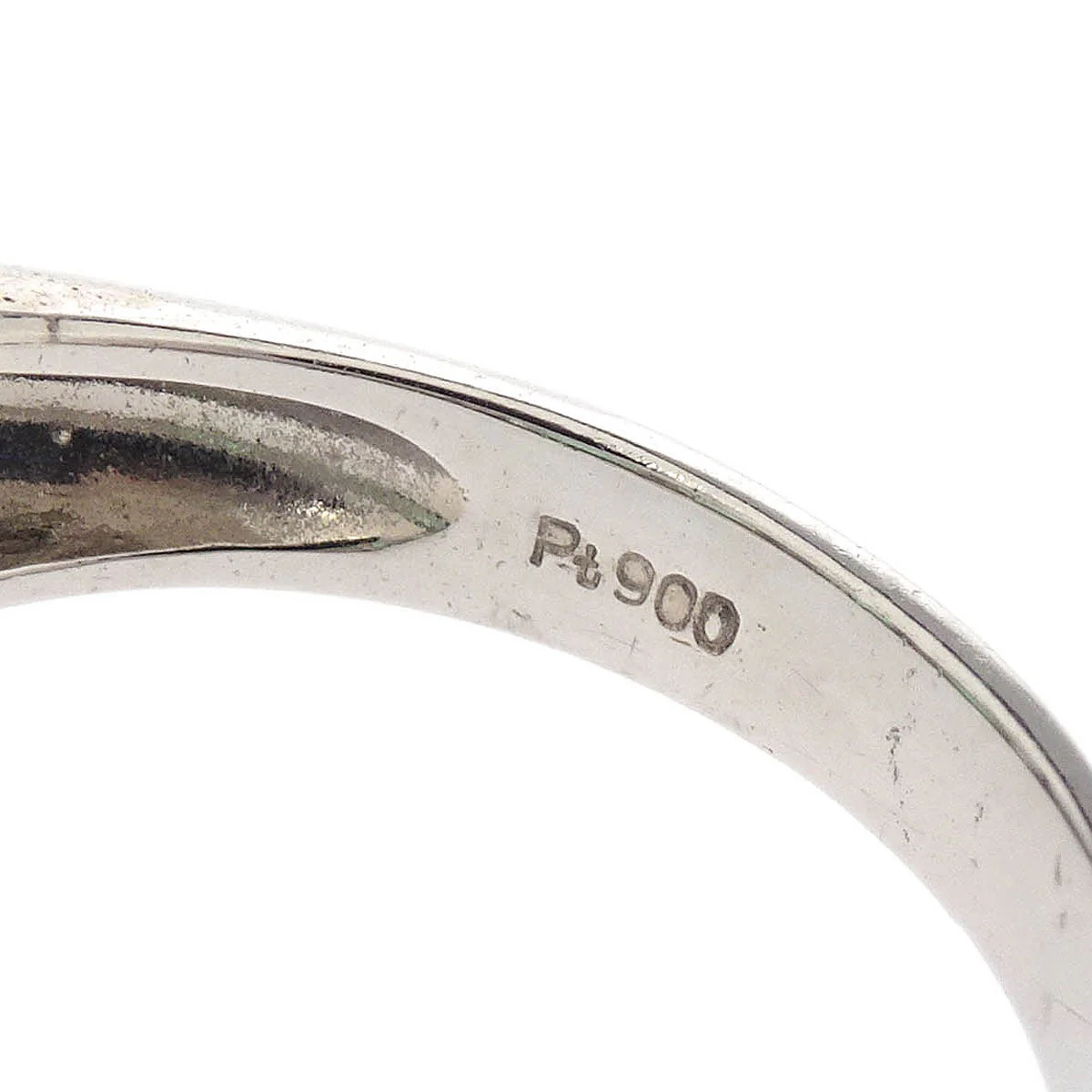 Ring Pt900 Emerald Diamond Silver #52 - Image 4