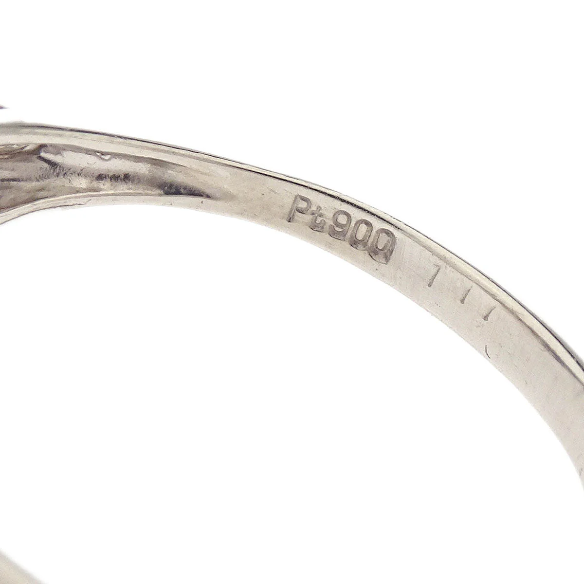 Ring Pt900 Sapphire Diamond Silver #61 - Image 3