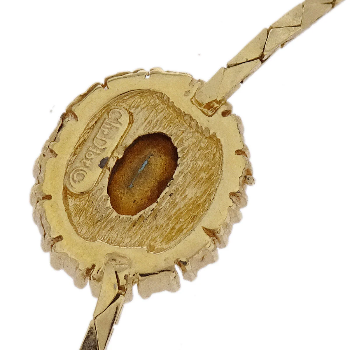 Christian Dior Necklace Pendant Gold Rhinestone - Image 3