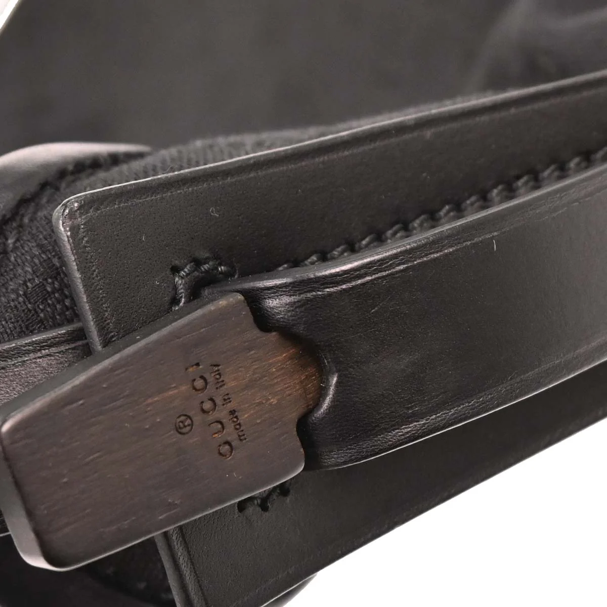 Gucci Black Canvas GG Handbag - Image 5