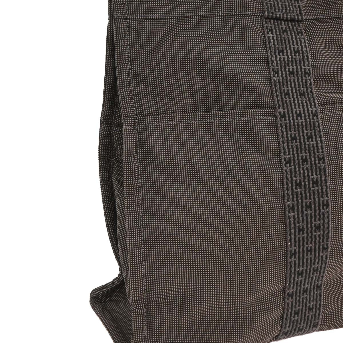 Hermes Gray Canvas Herline Tote MM Handbag - Image 3