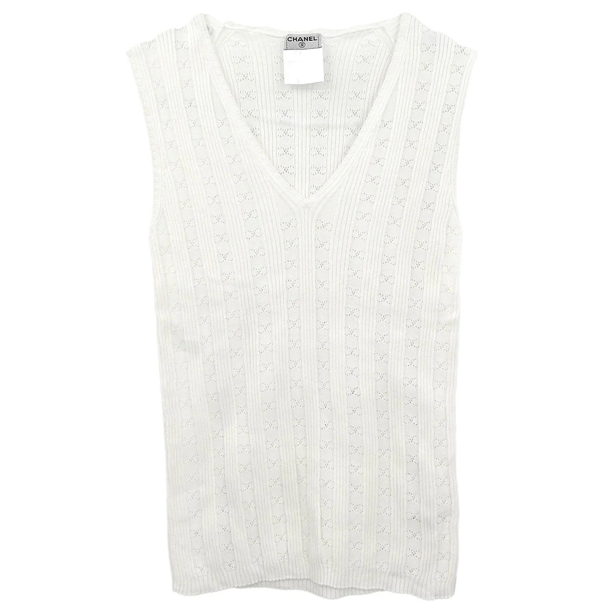 Chanel 2005 Sleeveless Tank Top White #38
