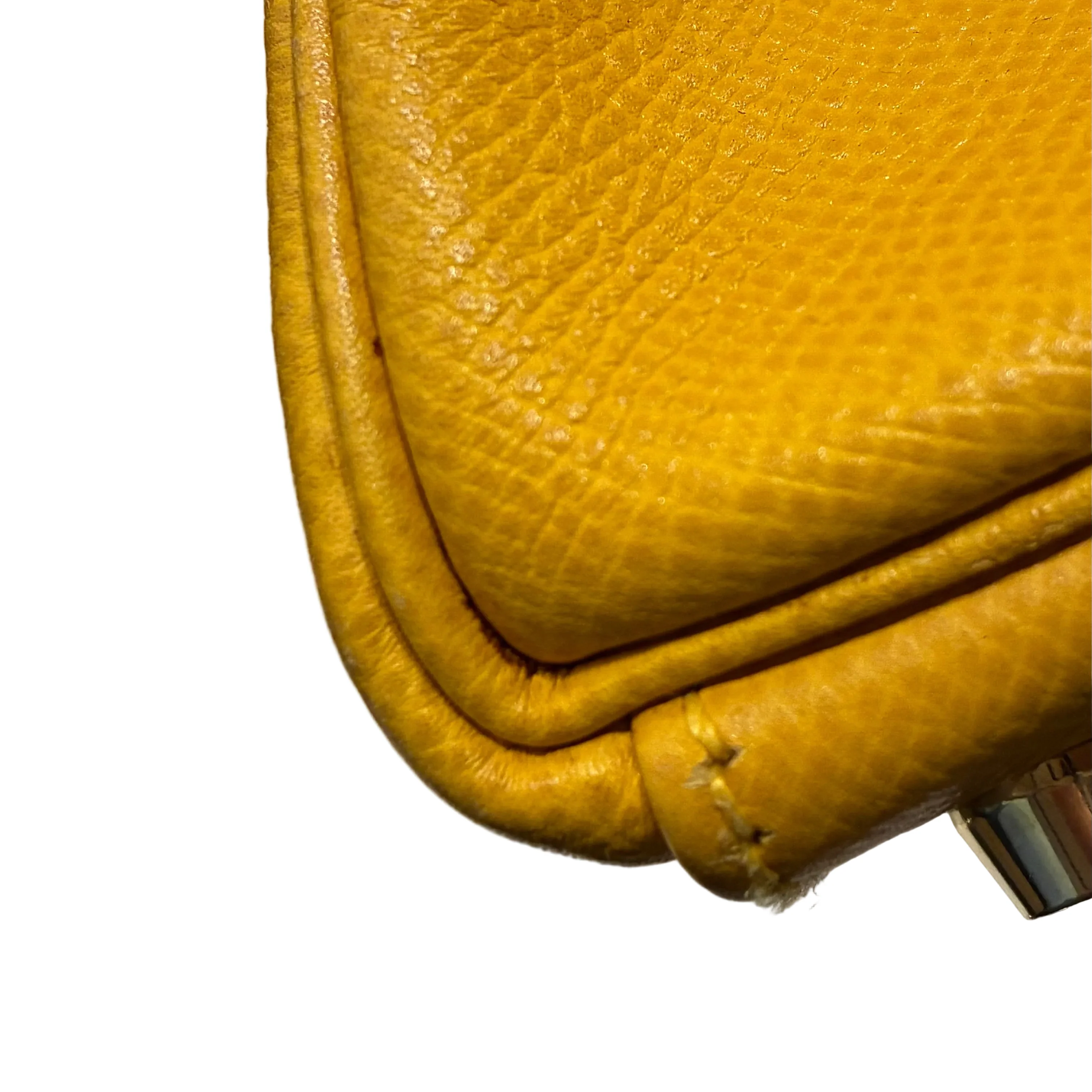 Hermes Jaune Courchevel Kelly 32 Retourne 2way Shoulder Handbag - Image 11