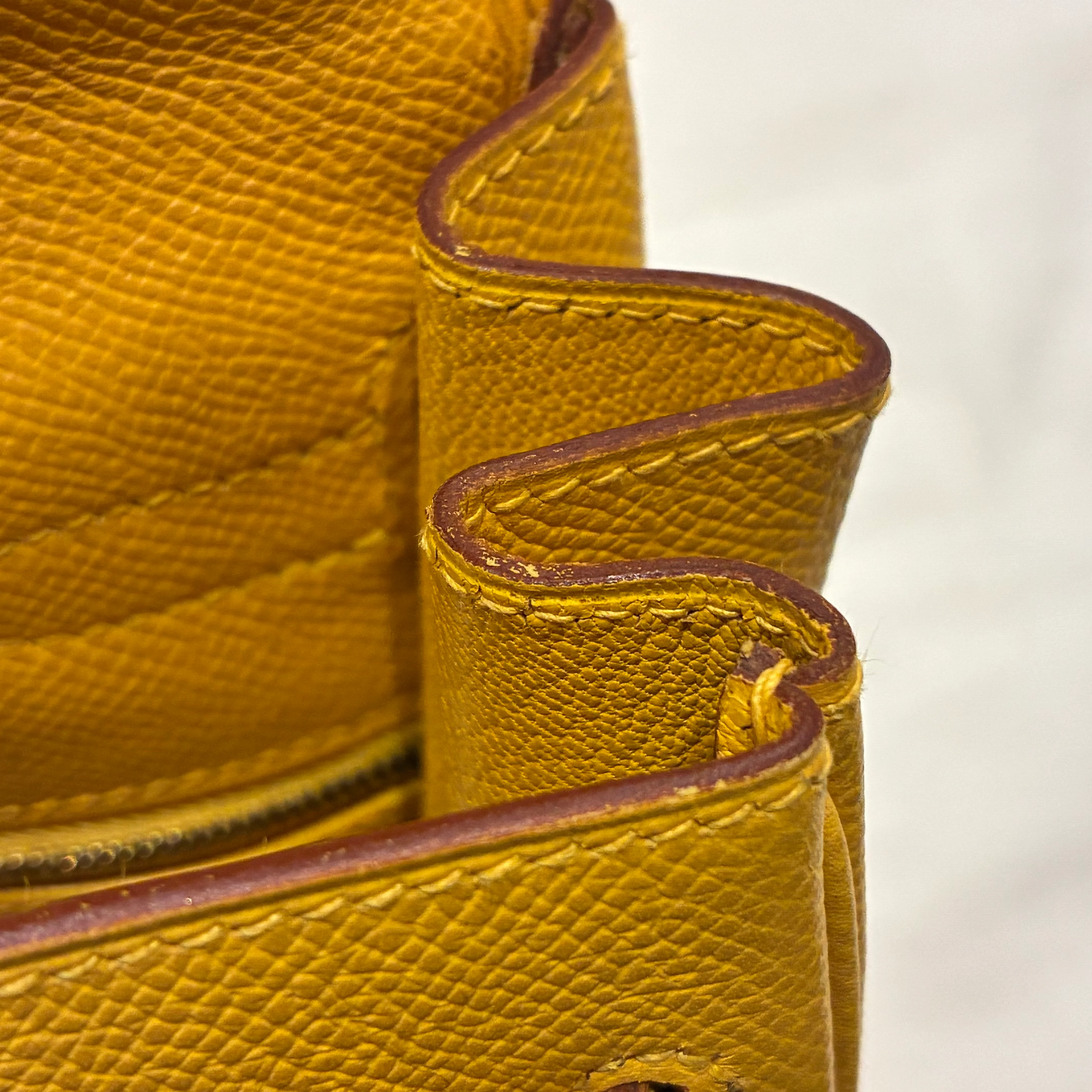 Hermes Jaune Courchevel Kelly 32 Retourne 2way Shoulder Handbag - Image 12