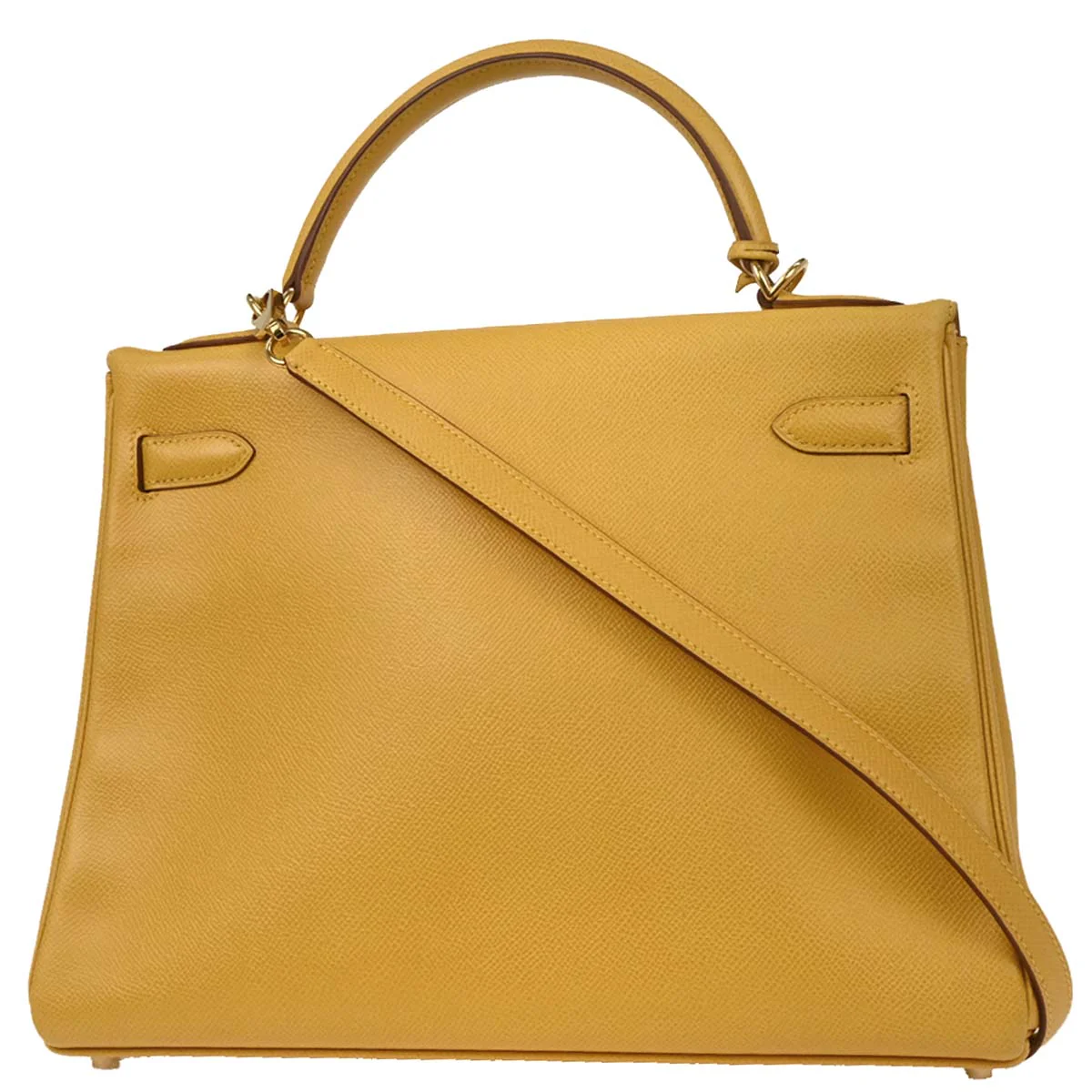 Hermes Jaune Courchevel Kelly 32 Retourne 2way Shoulder Handbag - Image 2