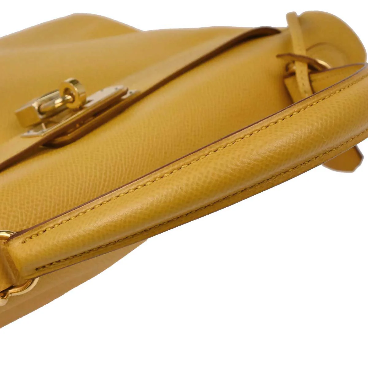 Hermes Jaune Courchevel Kelly 32 Retourne 2way Shoulder Handbag - Image 3