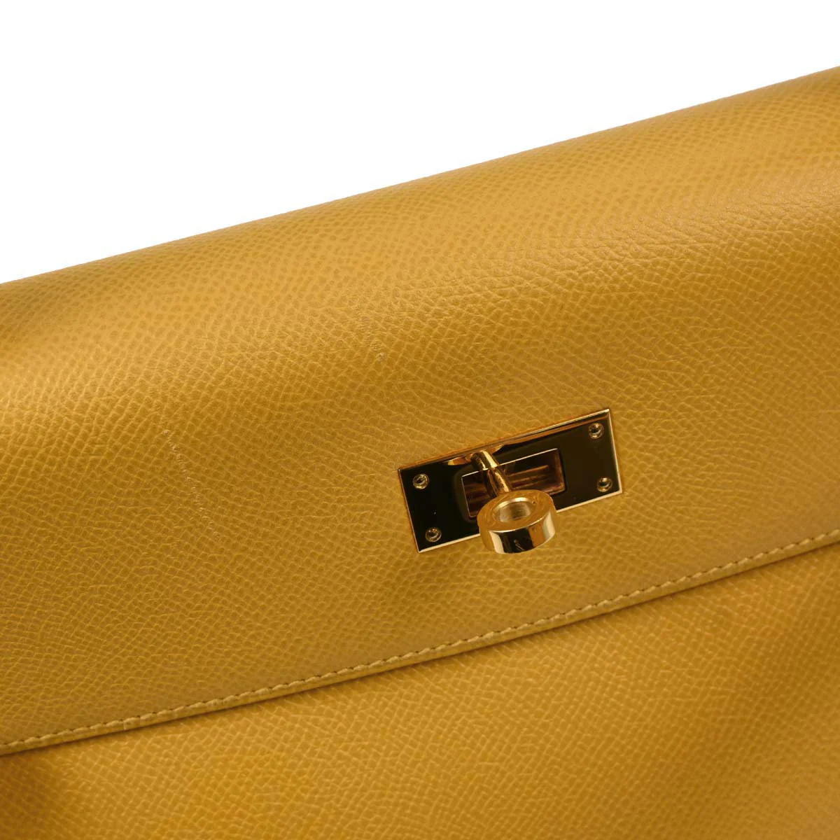 Hermes Jaune Courchevel Kelly 32 Retourne 2way Shoulder Handbag - Image 7