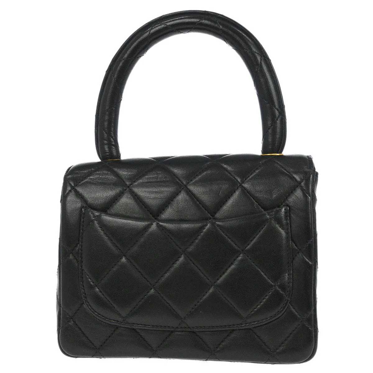 Chanel Black Lambskin Classic Flap Handbag Micro - Image 2