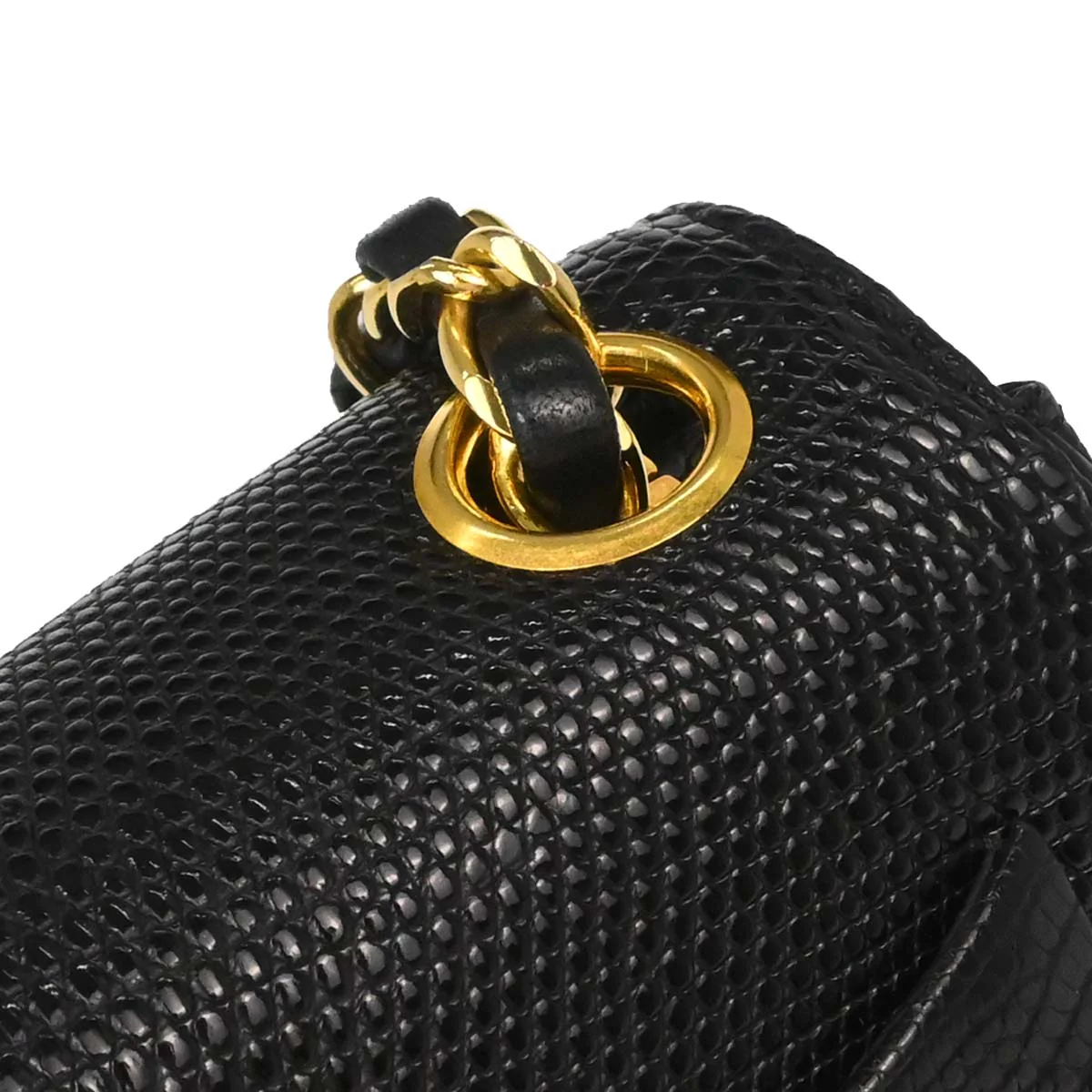 Chanel * Black Lizard Mini Classic Square Flap Bag 17 - Image 10
