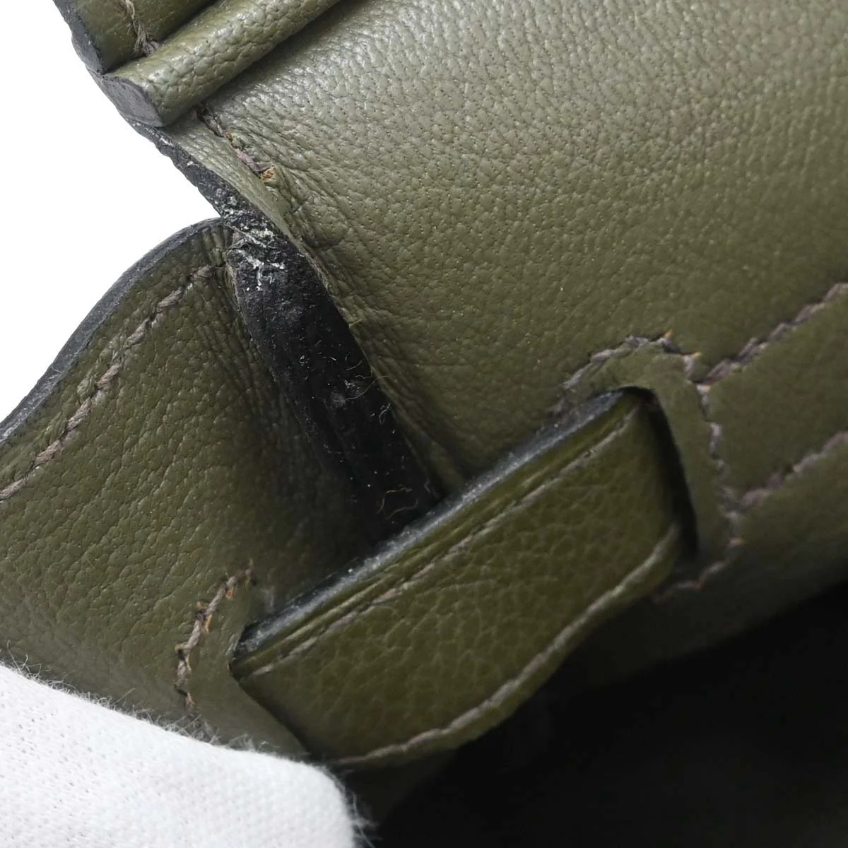 Hermes Olive Green Evergrain Birkin 30 Handbag - Image 16