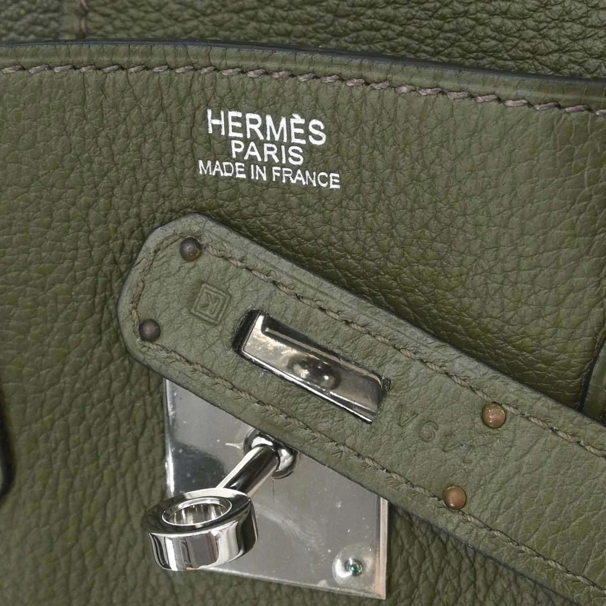 Hermes Olive Green Evergrain Birkin 30 Handbag - Image 18