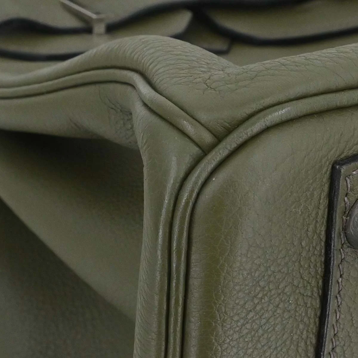 Hermes Olive Green Evergrain Birkin 30 Handbag - Image 7