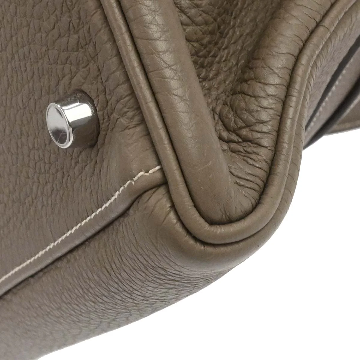 Hermes Etoupe Gray Togo Shoulder Kelly Handbag - Image 10