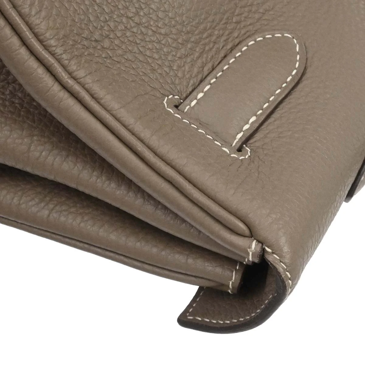 Hermes Etoupe Gray Togo Shoulder Kelly Handbag - Image 11