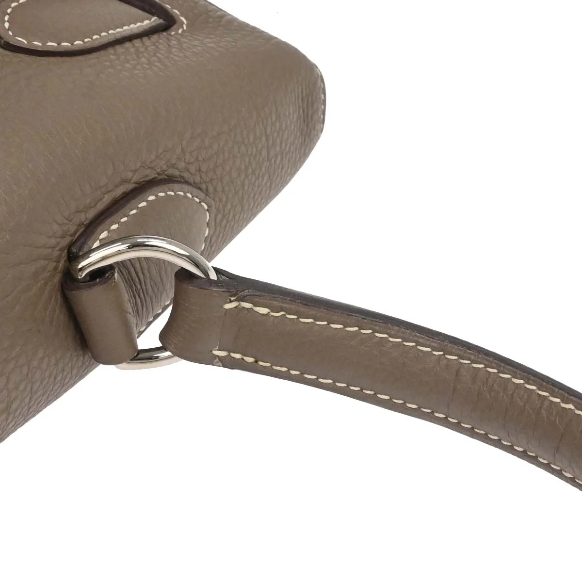 Hermes Etoupe Gray Togo Shoulder Kelly Handbag - Image 12