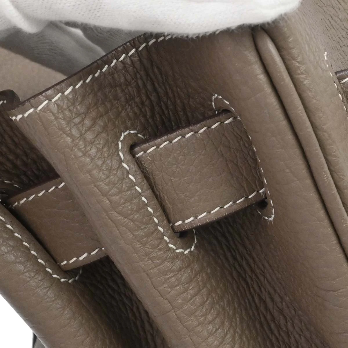 Hermes Etoupe Gray Togo Shoulder Kelly Handbag - Image 14