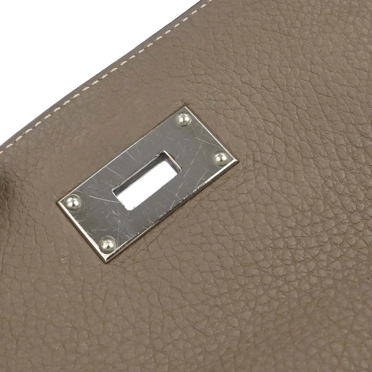 Hermes Etoupe Gray Togo Shoulder Kelly Handbag - Image 20