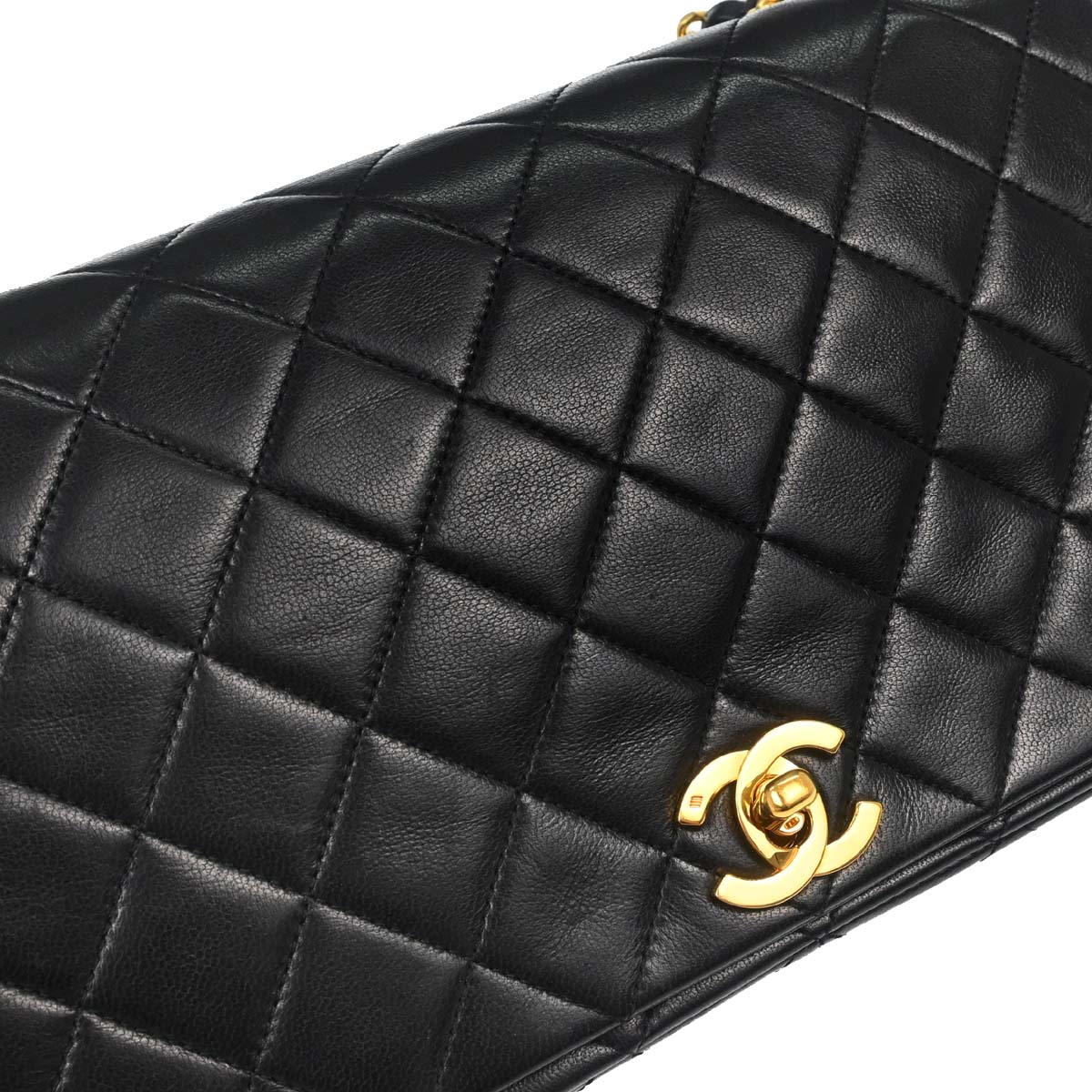 Chanel Black Lambskin Turnlock Small Full Flap Shoulder Bag - Image 10