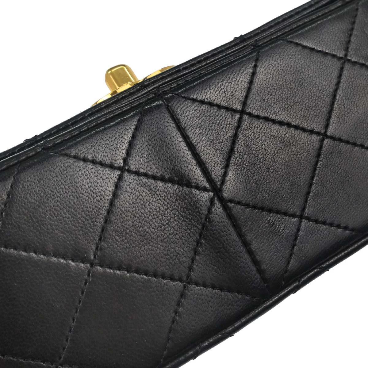 Chanel Black Lambskin Turnlock Small Full Flap Shoulder Bag - Image 6