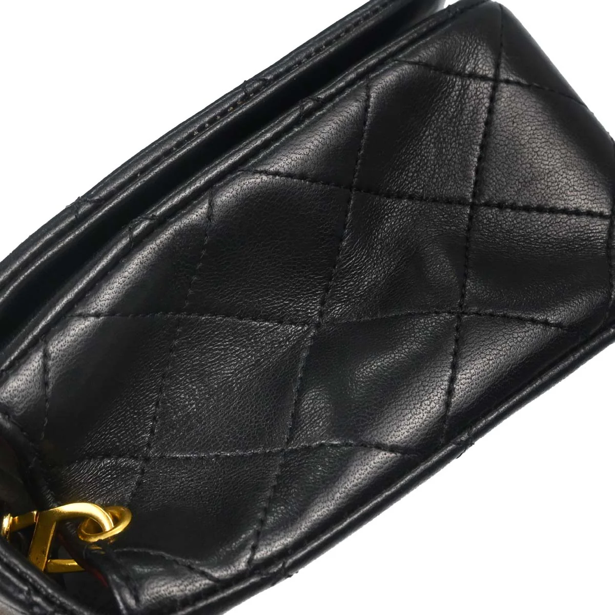 Chanel Black Lambskin Turnlock Small Full Flap Shoulder Bag - Image 9