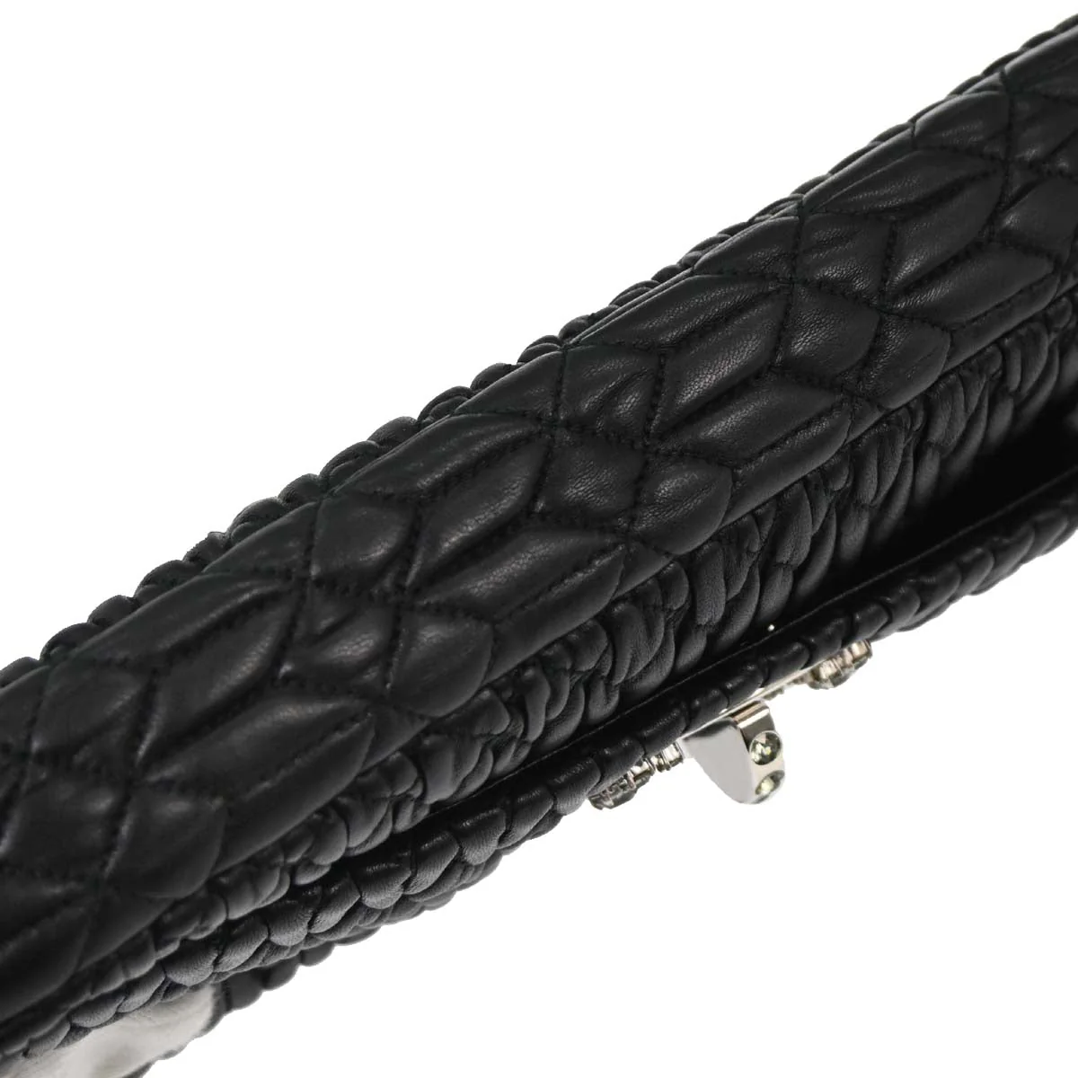 Miu Miu Black Lambskin Nappa Crystal Handbag - Image 5