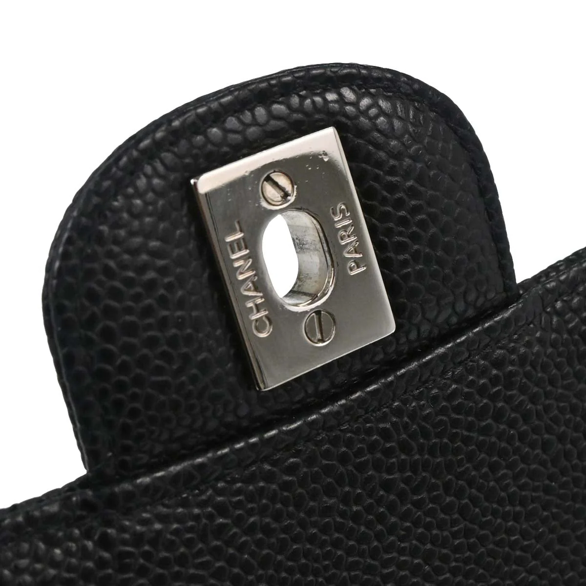 Chanel 2014 Black Caviar Skin Medium Classic Double Flap Shoulder Bag - Image 14