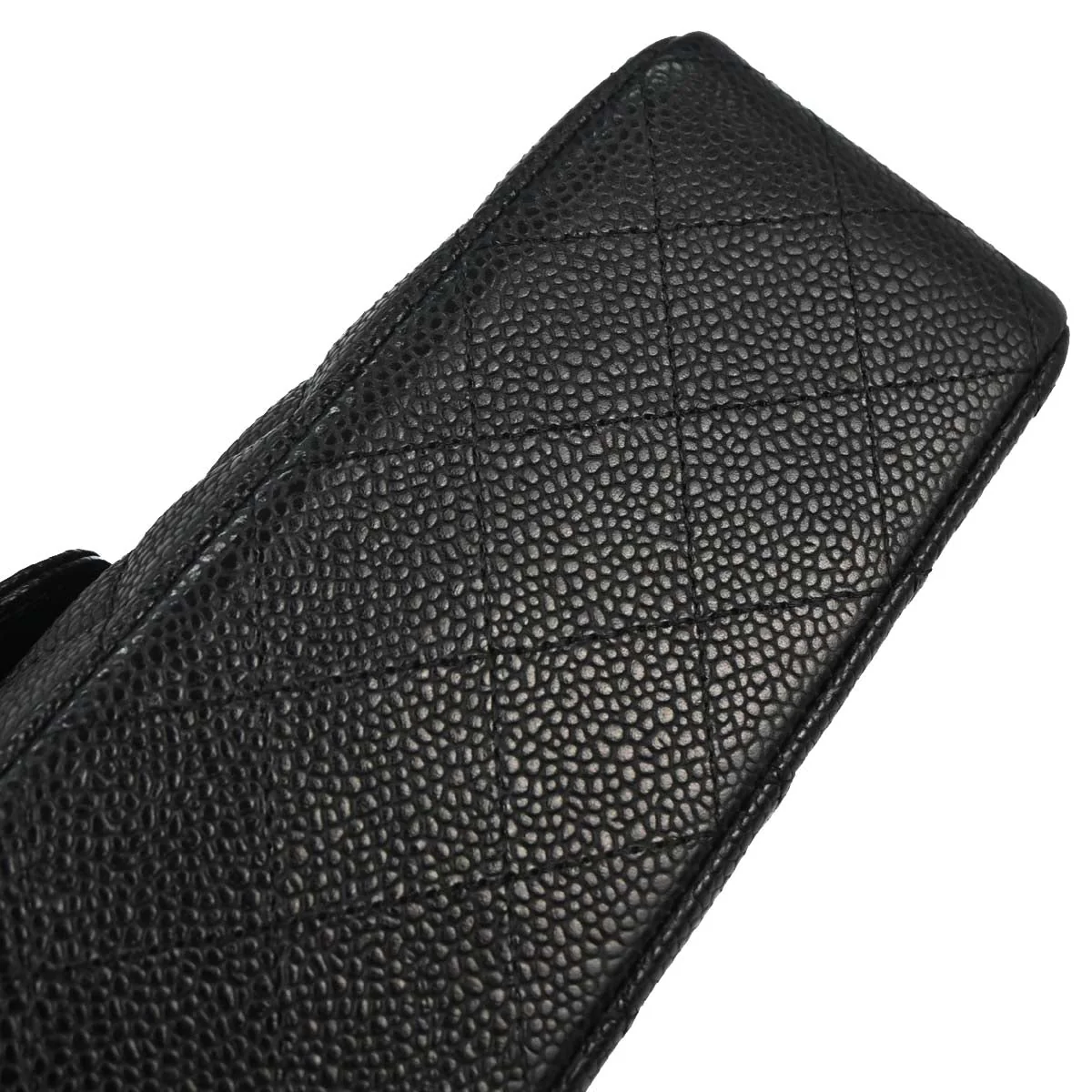Chanel 2014 Black Caviar Skin Medium Classic Double Flap Shoulder Bag - Image 5