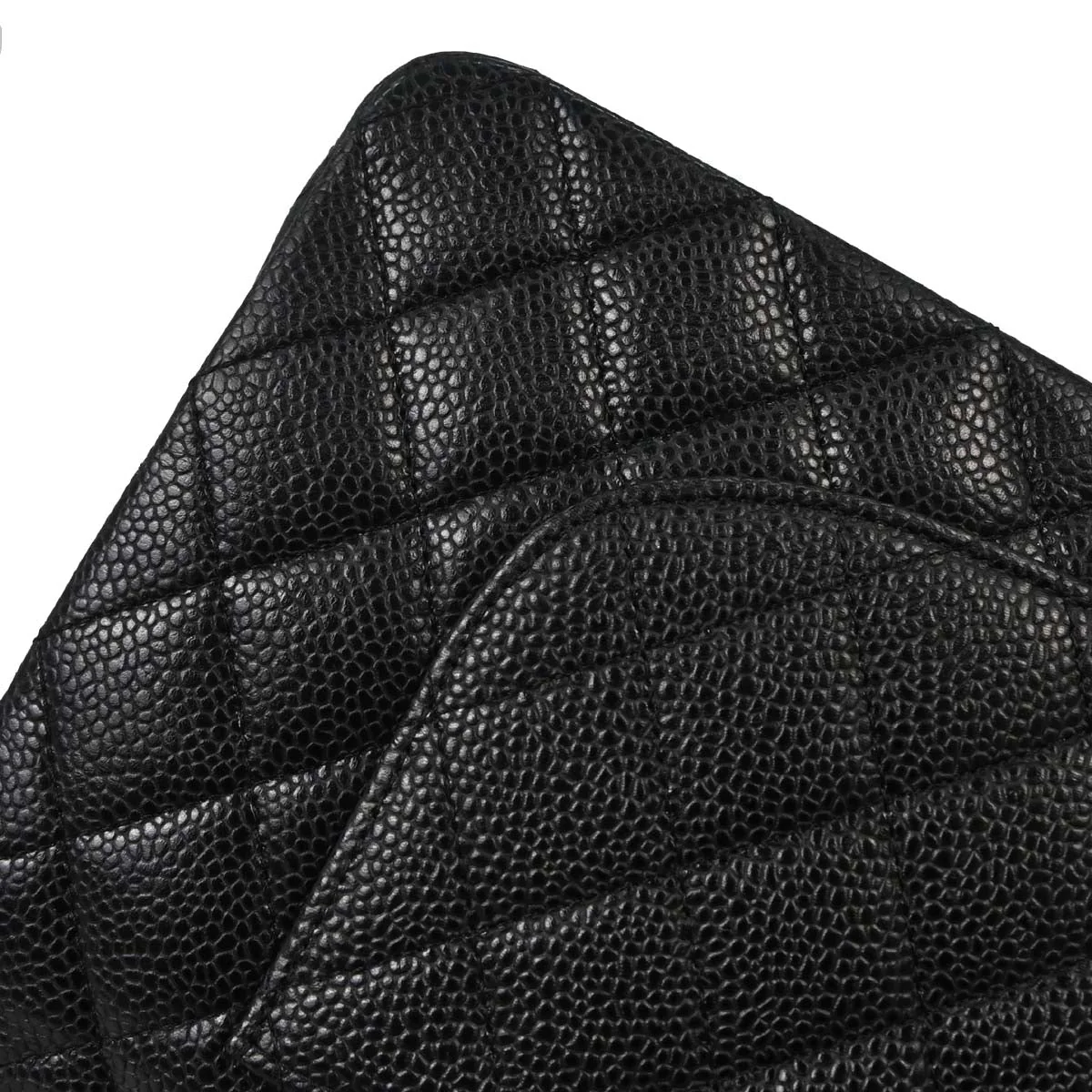 Chanel 2014 Black Caviar Skin Medium Classic Double Flap Shoulder Bag - Image 6
