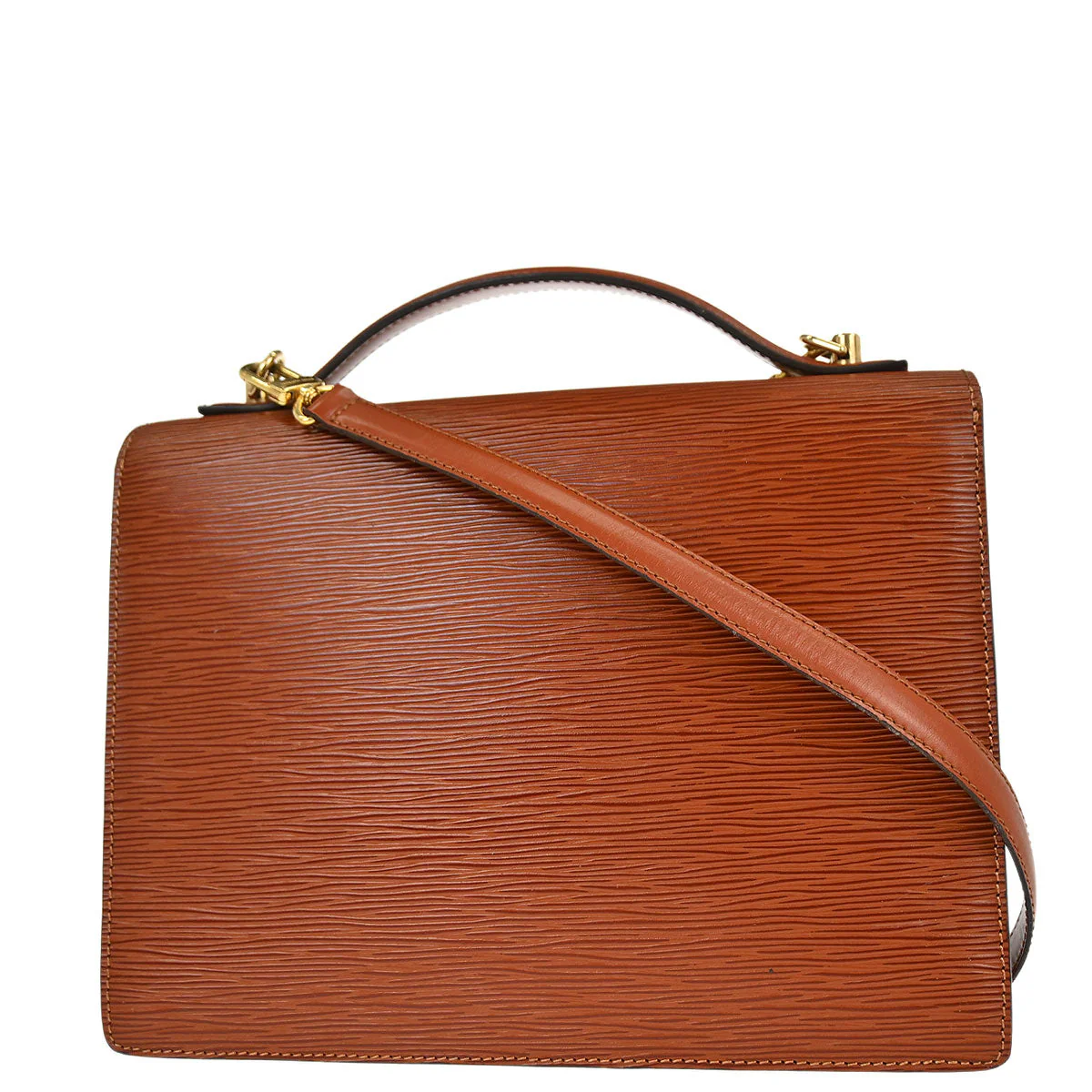 Louis Vuitton Brown Epi Monceau 28 2way Shoulder Handbag M52123 - Image 2