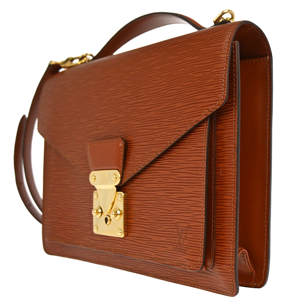 Louis Vuitton Brown Epi Monceau 28 2way Shoulder Handbag M52123 - Image 3